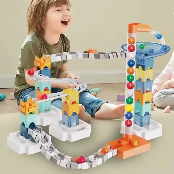 80Pcs Space Marble Run DIY Building Block Track Set image 4