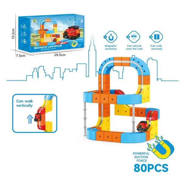 3D Electric Magnetic Race Track Block Set with Anti-Gravity image 1