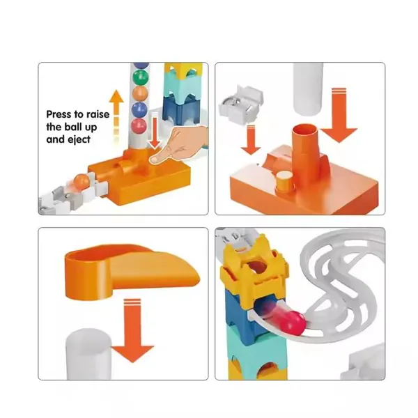 80Pcs Space Marble Run DIY Building Block Track Set image 3