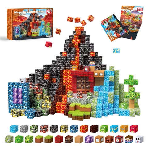 Bloques Magnéticos Lava Volcano 32-Piece Building Set image 1