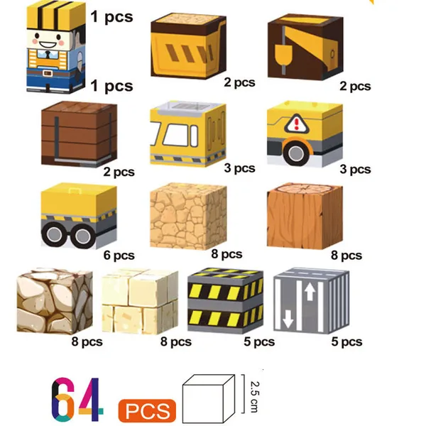 Bloques Magnéticos Educativos STEM 64 Piezas image 1