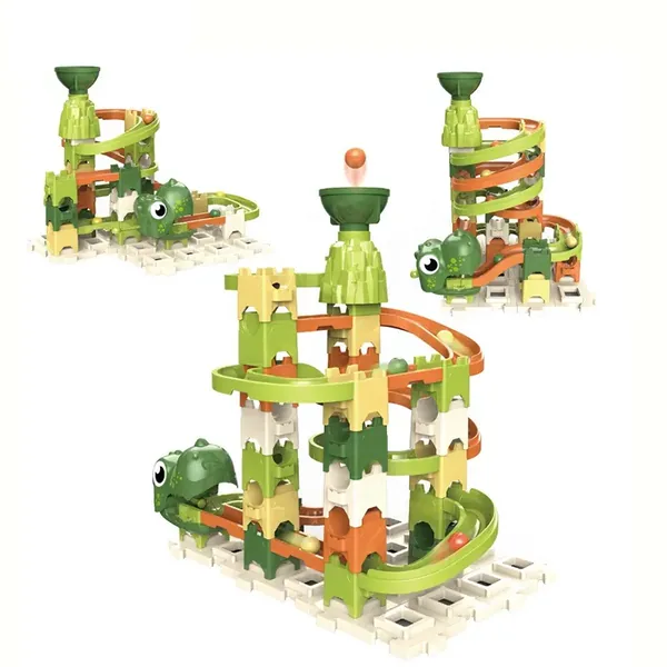 3 in 1 Dinosaur Roll Ball Building Blocks Marble Run Set image 3