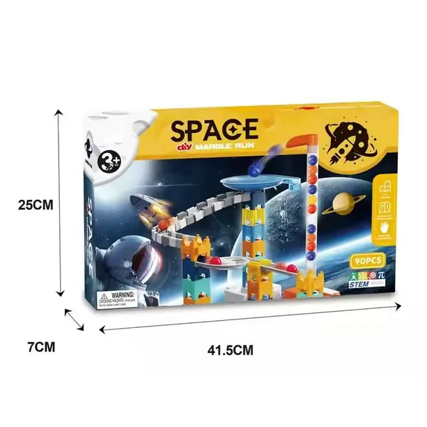 80Pcs Space Marble Run DIY Building Block Track Set image 5