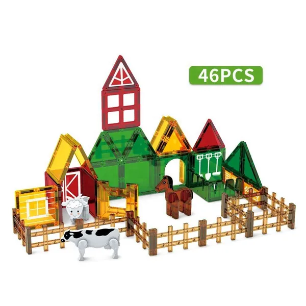 Set de Bloques Magnéticos de Granja para Construcción image 1