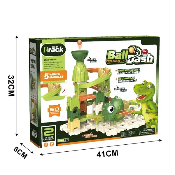 3 in 1 Dinosaur Roll Ball Building Blocks Marble Run Set image 4